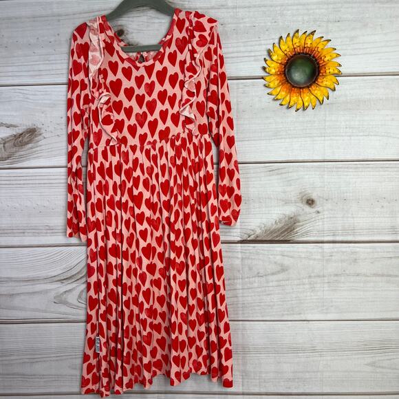 Dream Jamms Dreamiere Love to the Rescue Girls Red Heart Twirl Bamboo Dress 6 - Picture 2 of 4
